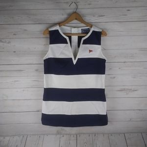 Sail to Sable navy and white sleeveless top